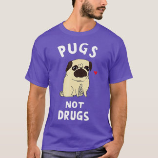 Camiseta Pugs Not Drugs Funny Present For Dog Lover  Pets 