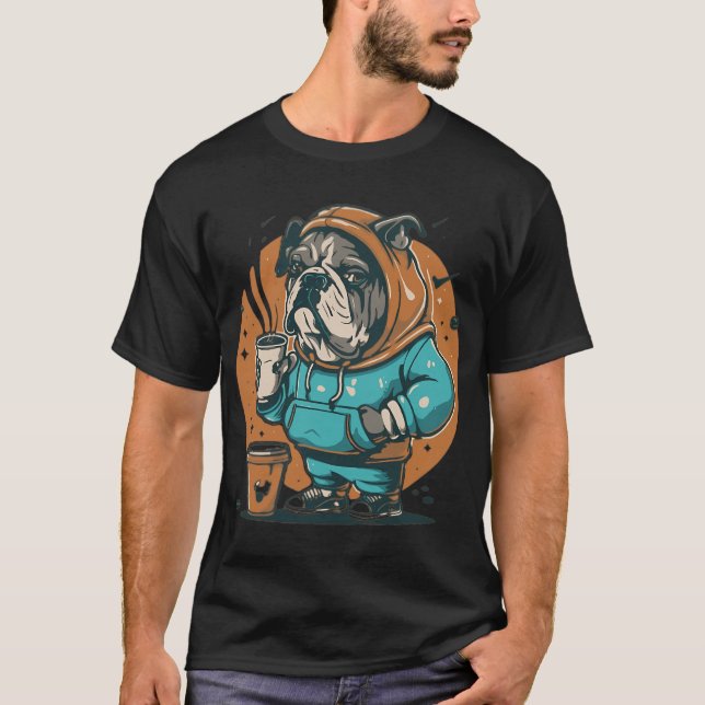 Camiseta Pugs Y Café Clásico  (Anverso)