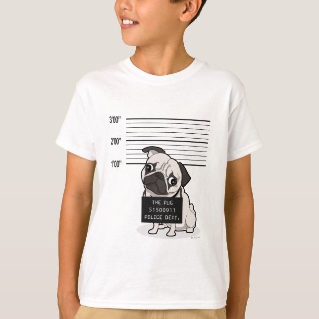 Camiseta Pugshot: Pug Mugshot (Anverso)