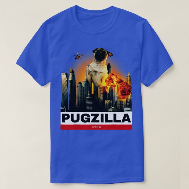 Camiseta PUGZILLA - Gracioso pug para los amantes del perro (Diseño del anverso)
