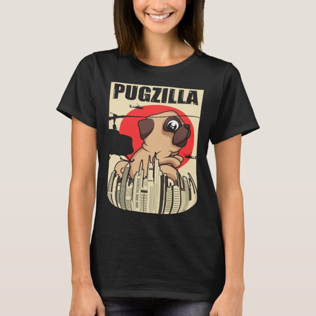 Camiseta Pugzilla Para Los Propietarios De Pug Pug Para Pug (Anverso)