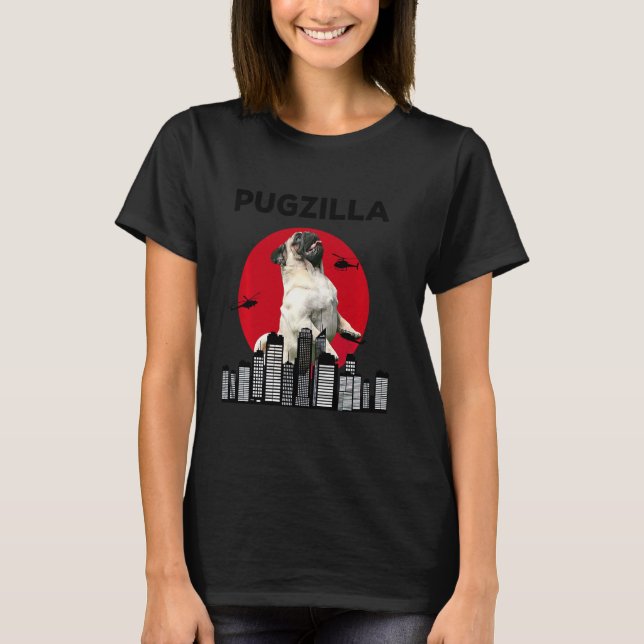Camiseta Pugzilla Pug Mom Pug Dad Pug Animal (Anverso)