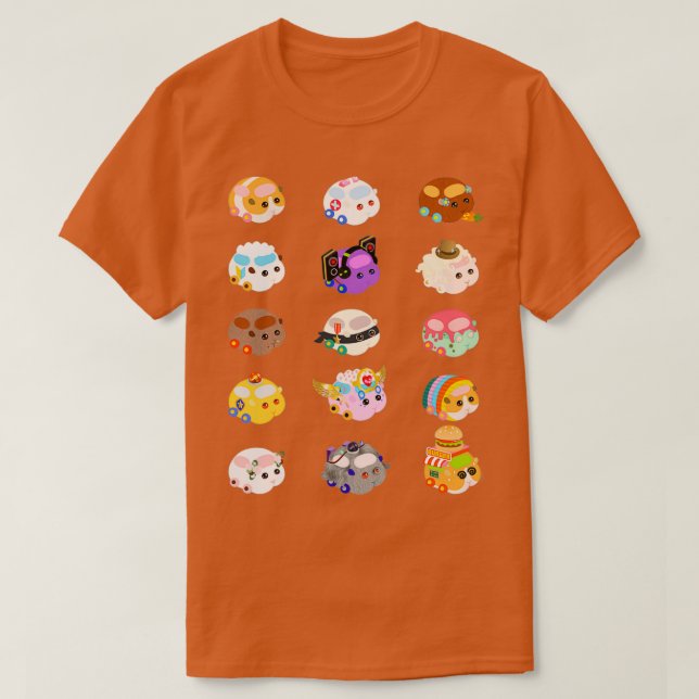 Camiseta Pui Pui Molcar Caracteres variados Negro (Diseño del anverso)