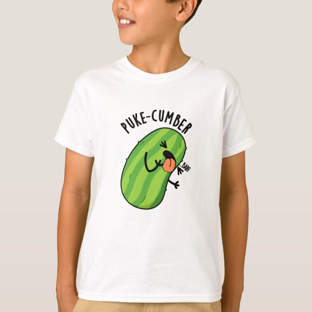 Camiseta Puke-cumber Funny Cucumber Pun (Anverso)
