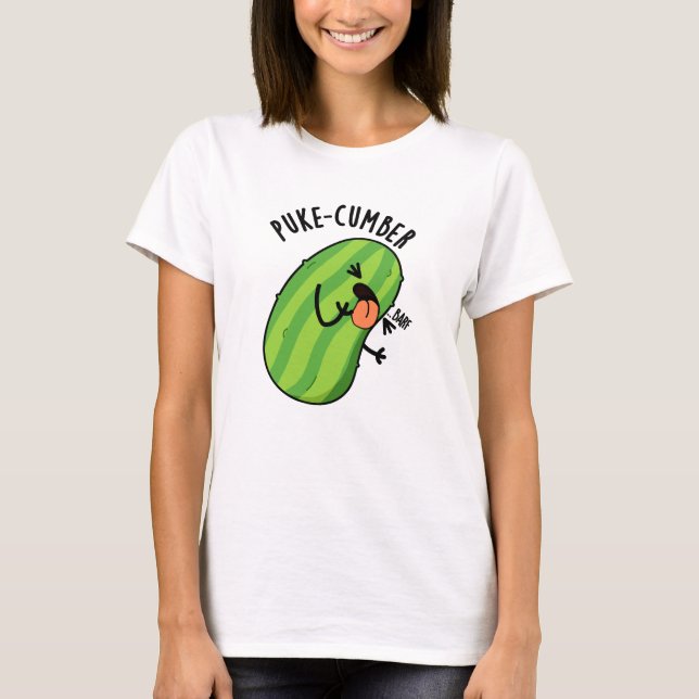 Camiseta Puke-cumber Funny Cucumber Pun (Anverso)