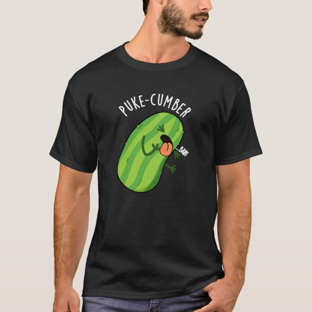 Camiseta Puke-cumber Funny Cucumber Pun Dark BG (Anverso)