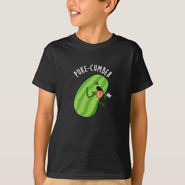 Camiseta Puke-cumber Funny Cucumber Pun Dark BG (Anverso)