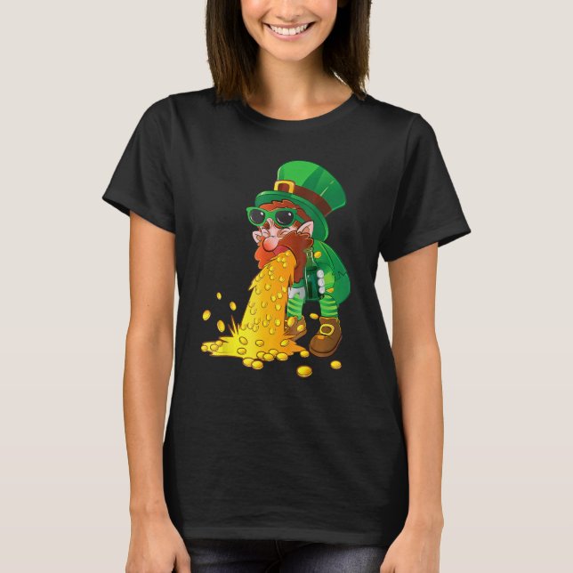 Camiseta Puking Leprechaun Shirt Funny St Patrick's Day Dri (Anverso)