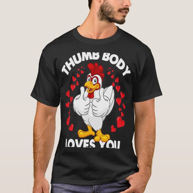 Camiseta Pulgares de pollo arriba Día de San Valentín Agent (Anverso)