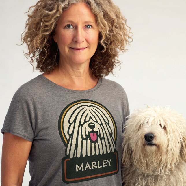 Camiseta Puli blanco o perrito de Komondor cúbito con manoj (Subido por el creador)