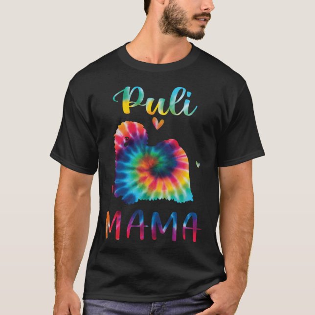 Camiseta Puli Mama Tie Dye Dog Mom Mothers Day (Anverso)