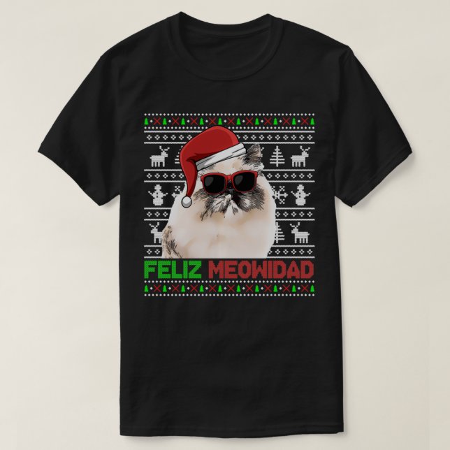 Camiseta Pullo de Navidades divertidos del gato himalayo Fe (Diseño del anverso)