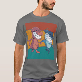 Camiseta Pullover de dinosaurio de tiburón vintage