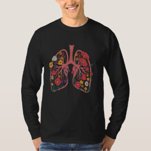 Camiseta Pulmones anatómicos Flores Anatomía de Ciencias Mé
