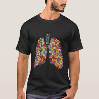 Camiseta Pulmones anatómicos Flores Anatomía de Ciencias Mé