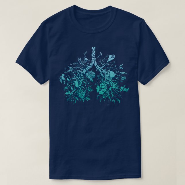 Camiseta Pulmones de crecimiento azul (Diseño del anverso)