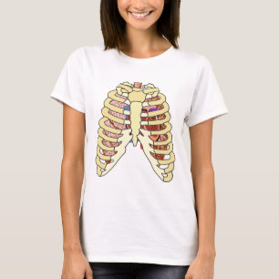 Camiseta Pulmones y corazón de la caja torácica