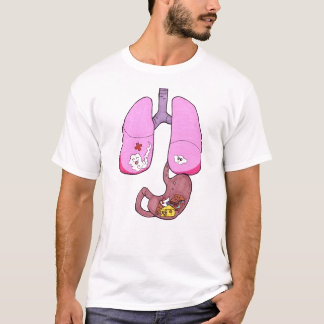 Camiseta Pulmones y estómago lindos (Anverso)