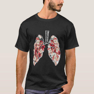 Camiseta Pulmones Y Flores Anatómicos