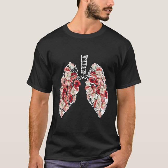 Camiseta Pulmones Y Flores Anatómicos (Anverso)