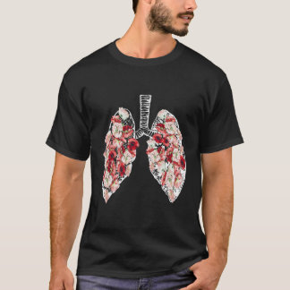 Camiseta Pulmones Y Flores Anatómicos