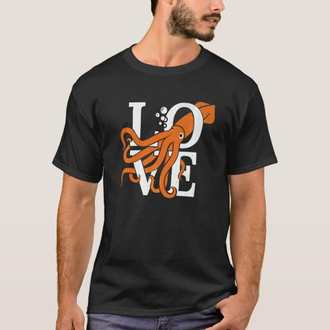 Camiseta Pulpito de amor  Sepia Calamar (Anverso)