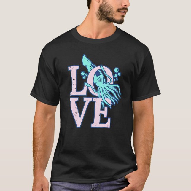 Camiseta Pulpito de amor   Sepia Calamar 1 (Anverso)