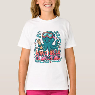 Camiseta Pulpo Adorable Explorador "Saluda a la Aventura co