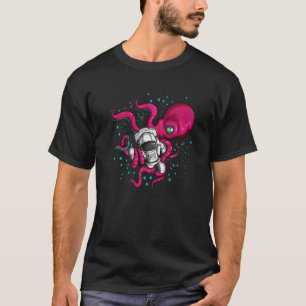 Camiseta Pulpo Alien Sostiene Pez Espacial Astronauta Cosmo