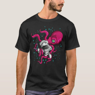 Camiseta Pulpo Alien Sostiene Pez Espacial Astronauta Cosmo