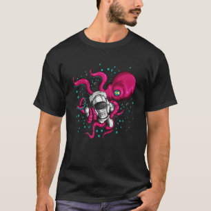 Camiseta Pulpo Alien Sostiene Pez Espacial Astronauta Cosmo