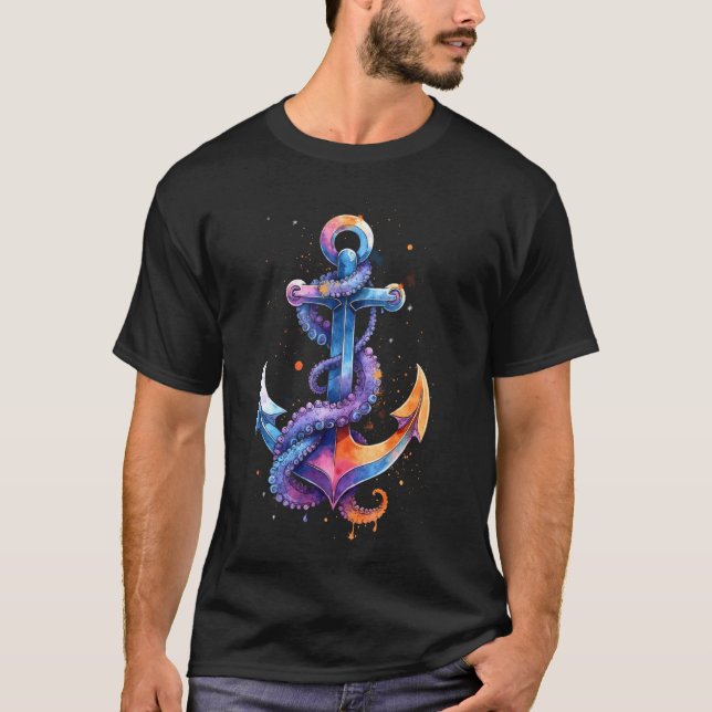Camiseta pulpo ancla marítimo (Anverso)