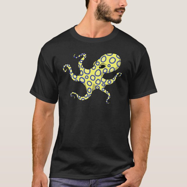 Camiseta Pulpo anillado azul (Anverso)