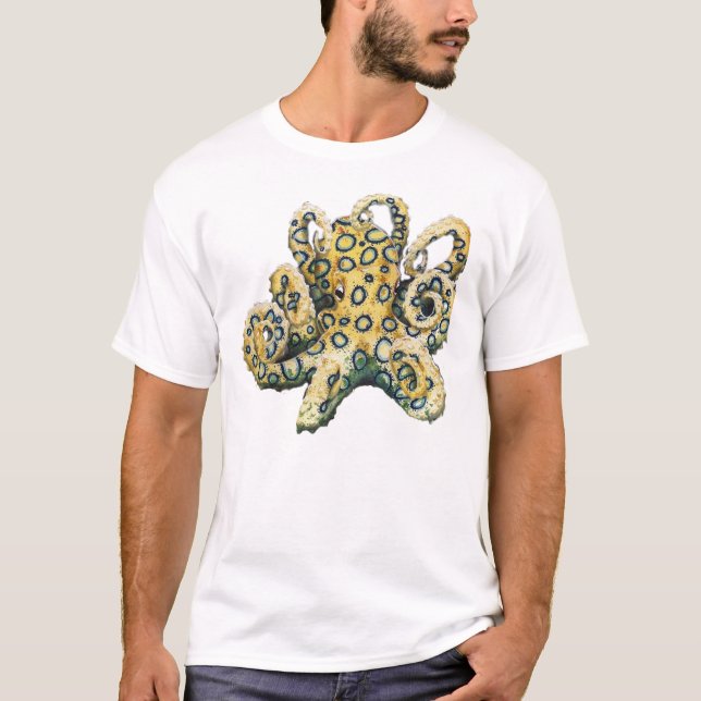 Camiseta Pulpo anillado azul (Anverso)