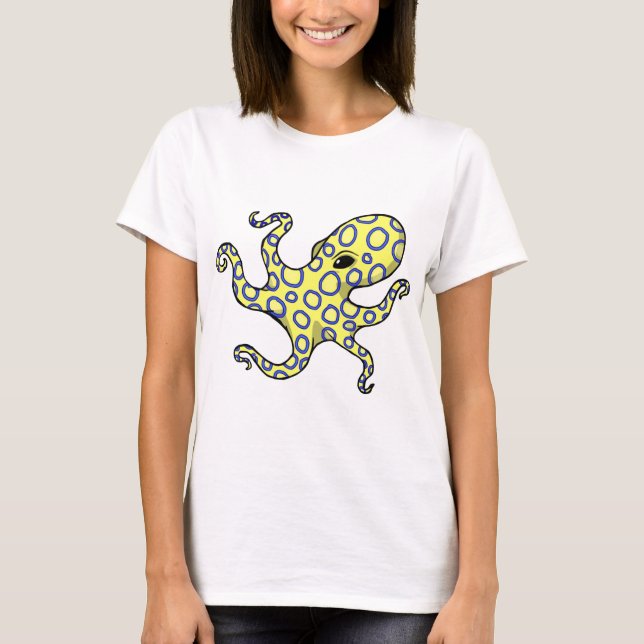 Camiseta Pulpo anillado azul (Anverso)
