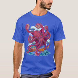 Camiseta Pulpo animal marino barco regalo animal pulpo fami