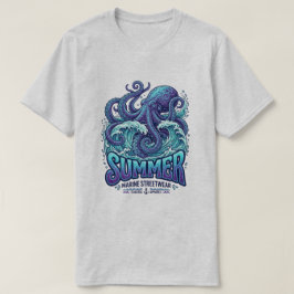 Camiseta Pulpo azul gigante / ropa vacaciones de verano