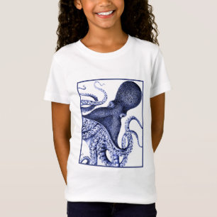 Camiseta Pulpo azul horizontal