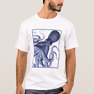Camiseta Pulpo azul horizontal