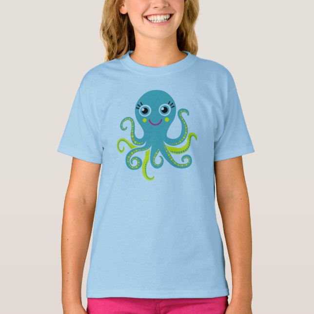 Camiseta Pulpo azul y amarillo (Anverso)
