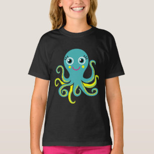 Camiseta Pulpo azul y amarillo