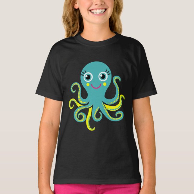 Camiseta Pulpo azul y amarillo (Anverso)