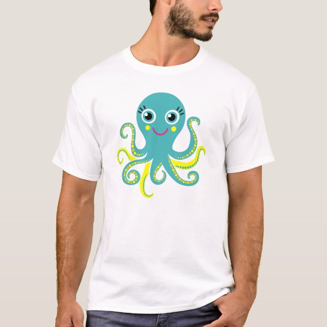 Camiseta Pulpo azul y amarillo (Anverso)