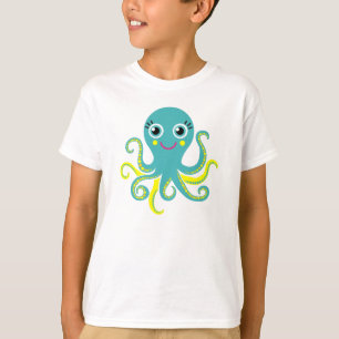 Camiseta Pulpo azul y amarillo
