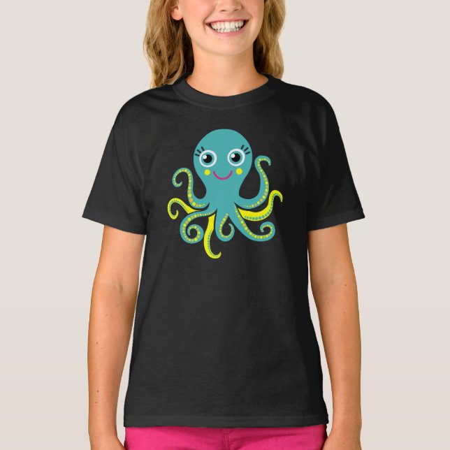 Camiseta Pulpo azul y amarillo (Anverso)