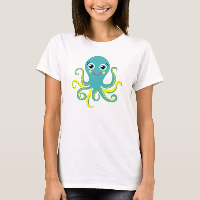 Camiseta Pulpo azul y amarillo (Anverso)