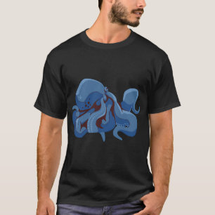 Camiseta Pulpo azul y rojo