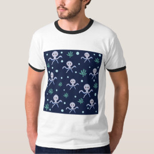 Camiseta Pulpo bajo el mar patrón infantil