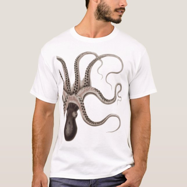 Camiseta Pulpo blanco y negro (Anverso)