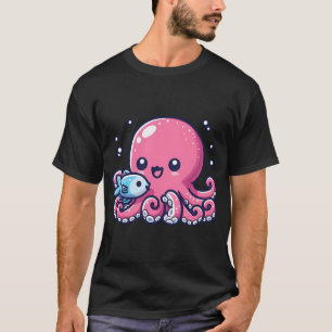 Camiseta pulpo comiendo pescado